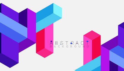 Abstract background. 3d cubes, cubic elements and blocks. Techno or business concept for wallpaper, banner, background, landing page