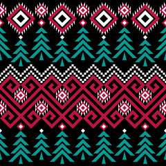 Holidays vector pattern, Christmas seamless pattern, winter pattern with pine tree