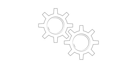 Icon of gears. Flat line style. gear icon. vector illustration