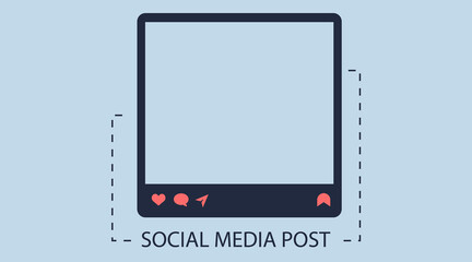 social media post. window social post in flat style.  illustration