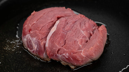 Meat steak preparing for cooking. Cook filet mignon