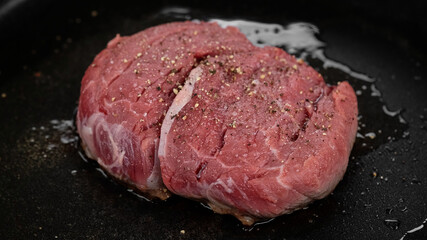 Meat steak preparing for cooking. Cook filet mignon