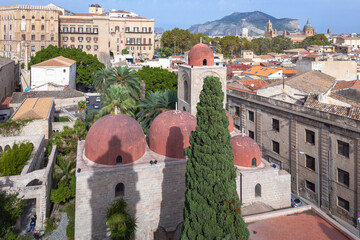 Palermo. Cupole di San Cataldo, chiesa arabo normanna.