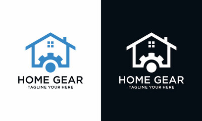 Gear House Logo Template Design Vector