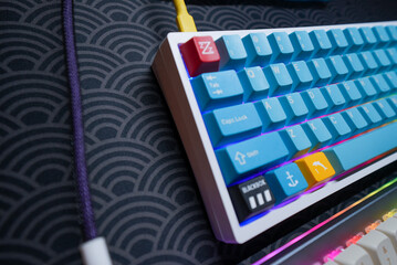 Mechanical keyboard with colorful keycaps