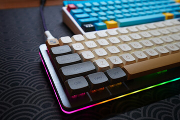 Mechanical keyboard with colorful keycaps