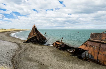 Foto op Plexiglas Ship wreck from 19th century in Chile © Fyle