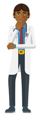 Young Medical Doctor Cartoon Character