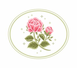 Vector feminine logo design templates in trendy linear minimal style. Peony, rose flowers and botanical leaf branch illustration. Symbols, emblem, and icons for cosmetics, beauty and handmade products
