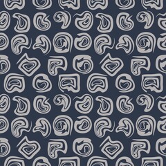 Abstract geometric shapes on a pastel dirty gray background. Seamless pattern, pattern for textiles, covers, clothes.