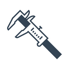 Vector black icon calipers, measuring tool