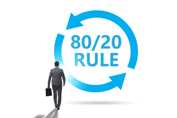 Businessman in pareto rule illustration