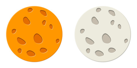 Moon icons ioslated on white background 3D illustration