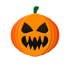 Halloween pumpkin Jack Lantern emoticon isolated on white Background