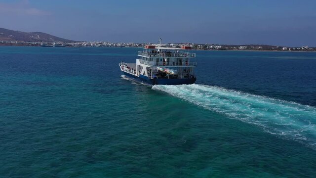Ferry boat From Punda Paros To Antiparos island in Greece