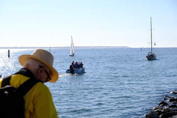 Obraz premium A view of the bay of la Baule during the summer. The 12th August 2021, France.