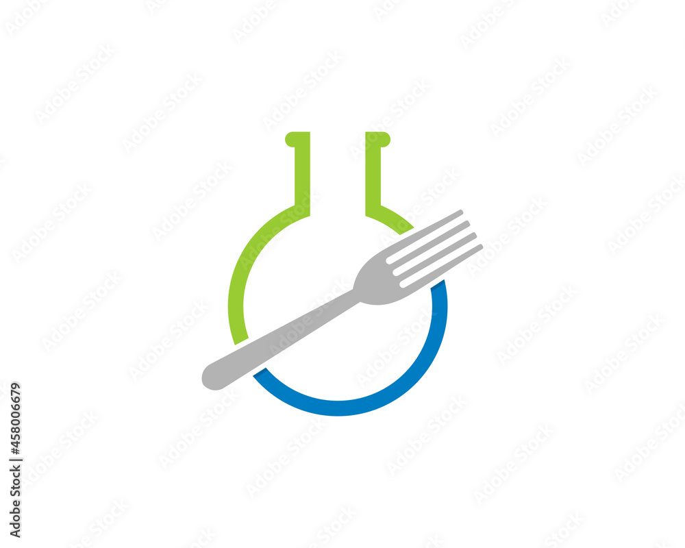 Canvas Prints fork in the laboratory test tube logo