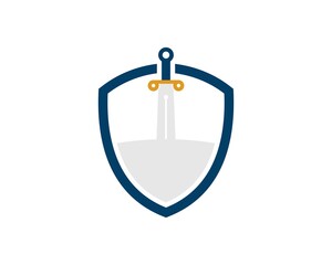 Simple shield with spartan sword inside