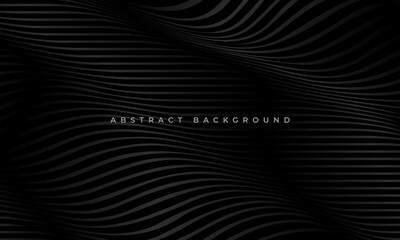 Striped black wave lines modern luxury pattern corporate concept background. Abstract black line wave luxury background for banner, cover, poster, presentation, magazine, leaflet. Vector illustration