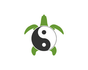 Turtle with yin and yang shell logo