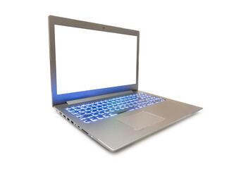 Notebook computer with blue keyboard backlight