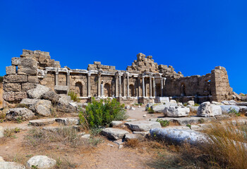 Fototapeta premium Old ruins in Side, Turkey