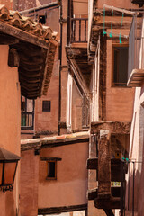 Fototapeta na wymiar Detail of a street in Albarracín, a medieval village located in Spain.