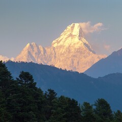 Evening view of Ama Dablam, Nepal Himalayas mountains
