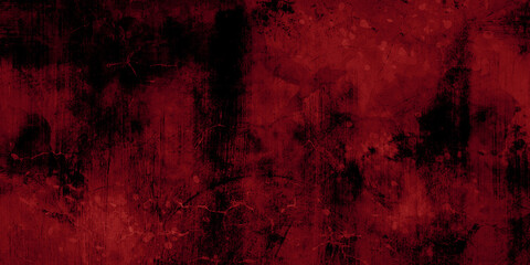 Red and black horror background. Dark grunge red texture concrete