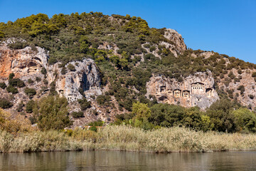 Lycian tombs in Dalyan Turkey