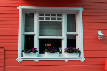 White wooden window in a different style