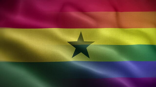 LGBT Ghana Flag Loop Background 4K
