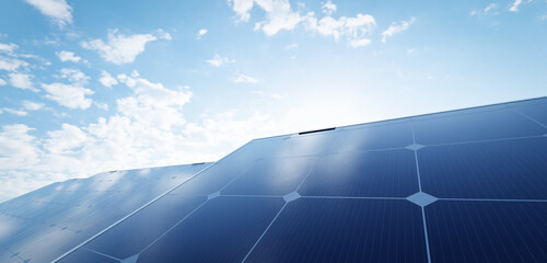 Solar photovoltaic panels array system © Photocreo Bednarek