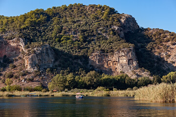 Lycian tombs in Dalyan Turkey