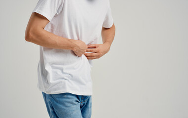 bearded man with abdominal pain health problems diarrhea