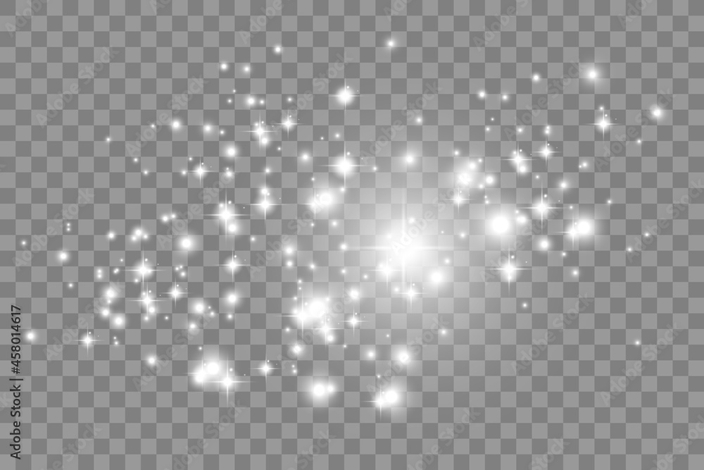 Wall mural vector sparkles on a transparent background. christmas abstract pattern. sparkling magical dust part