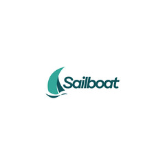 Abstract sailboat logo design vector