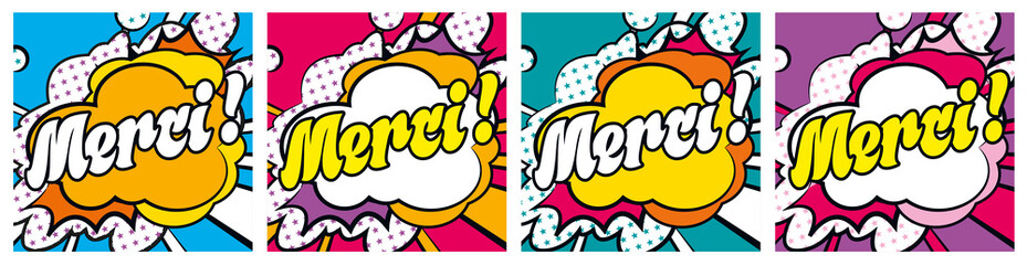 Carte Merci popart planche