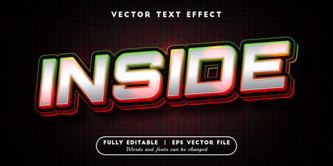 Text effects 3d inside, editable text style
