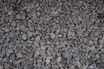 Decorative small gray stones. Natural stones for design.	
