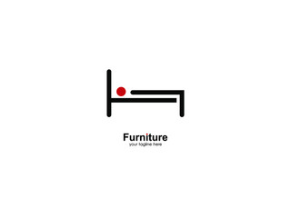 abstract furniture logo with line art. modern templates. for corporate and graphic design. chair, lamp, table, cupboard and bed icon