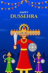 Ravana Dahan, Happy Dussehra, Navratri and Durga Puja festival of India
