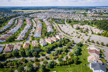 Aerial Drone of Adult Community New Jersey Real Estate 