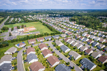 Aerial Drone of Adult Community New Jersey Real Estate 