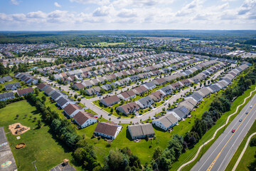 Aerial Drone of Adult Community New Jersey Real Estate 