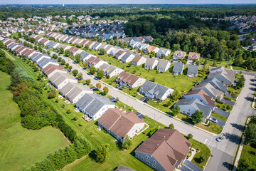 Aerial Drone of Adult Community New Jersey Real Estate 