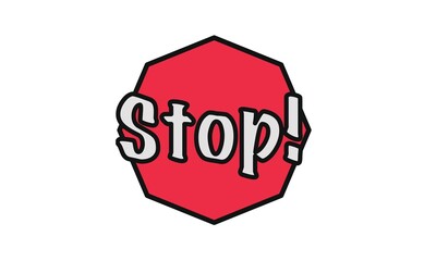 Wall Red Stop Sign Vector illustration 