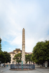 Obraz premium Walled Obelisk, or Masonry Obelisk, a Roman monument in the form of an obelisk in the former Hippodrome of Constantinople, now Sultanahmet Square in Istanbul, Turkey.