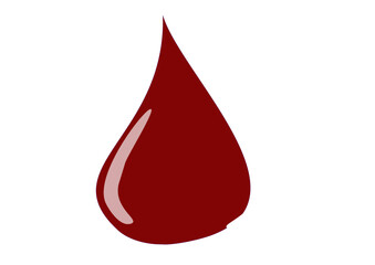 Fototapeta premium Roter Blutstropfen vor weißen Hintergrund
