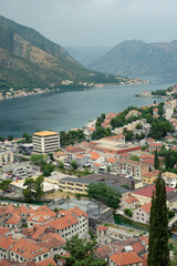 Naklejka na ściany i meble View of Kotor and the bay from the fort above the city
